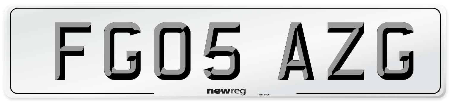 FG05 AZG Number Plate from New Reg
